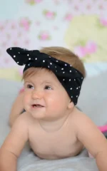 Pin Up Čelenka - Čierna s bielymi bodkami