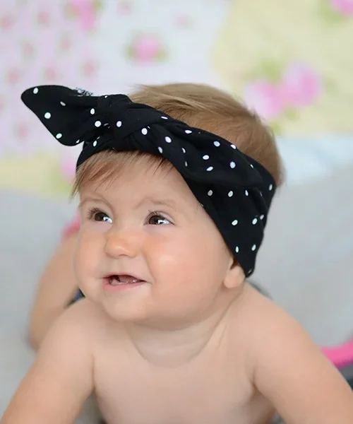 Pin Up Čelenka - Čierna s bielymi bodkami