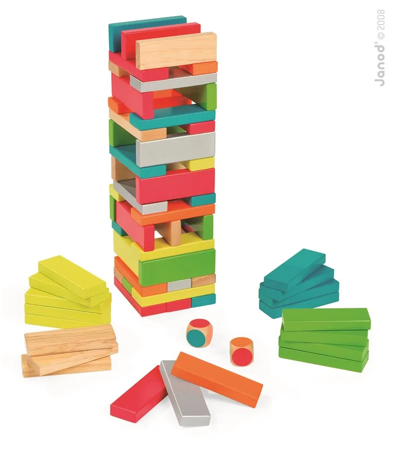 Drevená skladačka Equilibloc Color – Obrázok 1