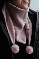 Mušelínový šálik - pink dots