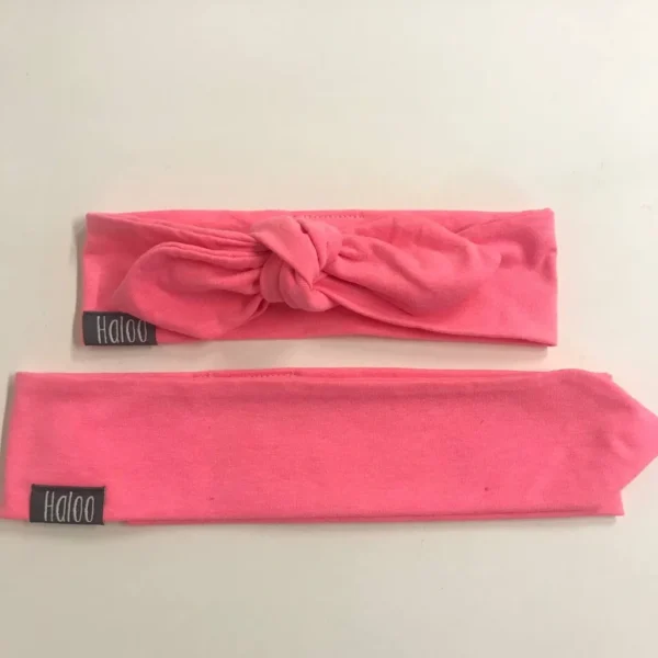 Haloo uzlíková čelenka - neon ružová