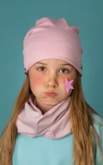 Bavlnená čiapka - púdrová – Obrázok 3