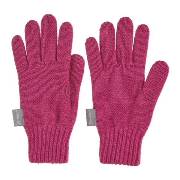 Pletené prstové rukavice - purpurové