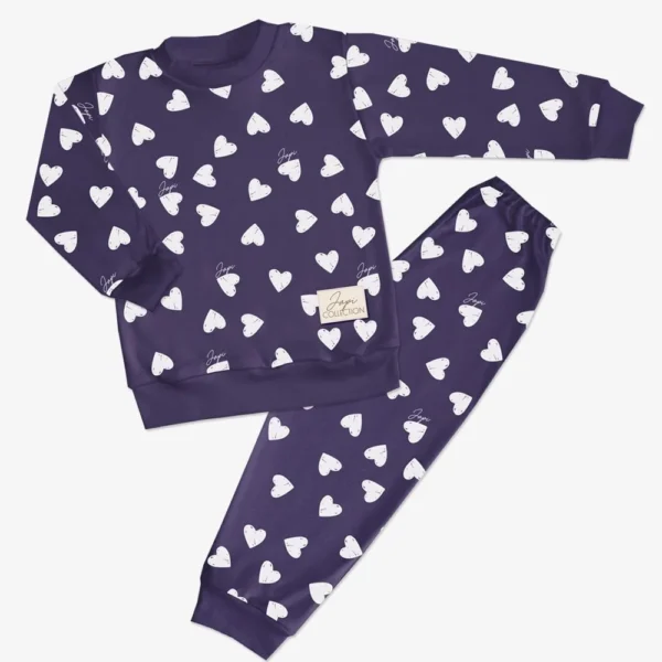 Pyžamo JAPI HEARTS - fialové