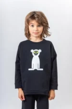 Detská Svietiaca Mikina - Lemur čierna – Obrázok 3