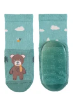 Protišmykové ponožky AIR – Tyrkysový medveď – Obrázok 2