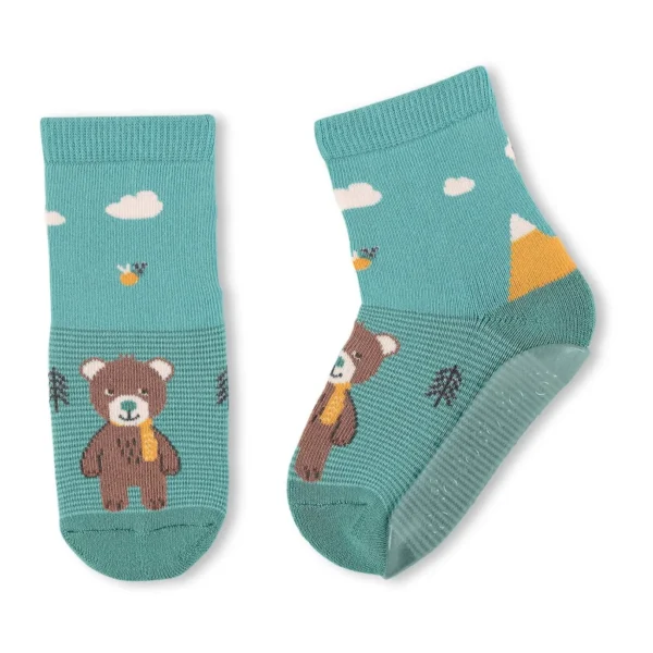 Protišmykové ponožky AIR – Tyrkysový medveď