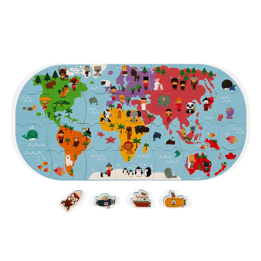 Hračka do vody puzzle Mapa sveta 28 ks – Obrázok 1