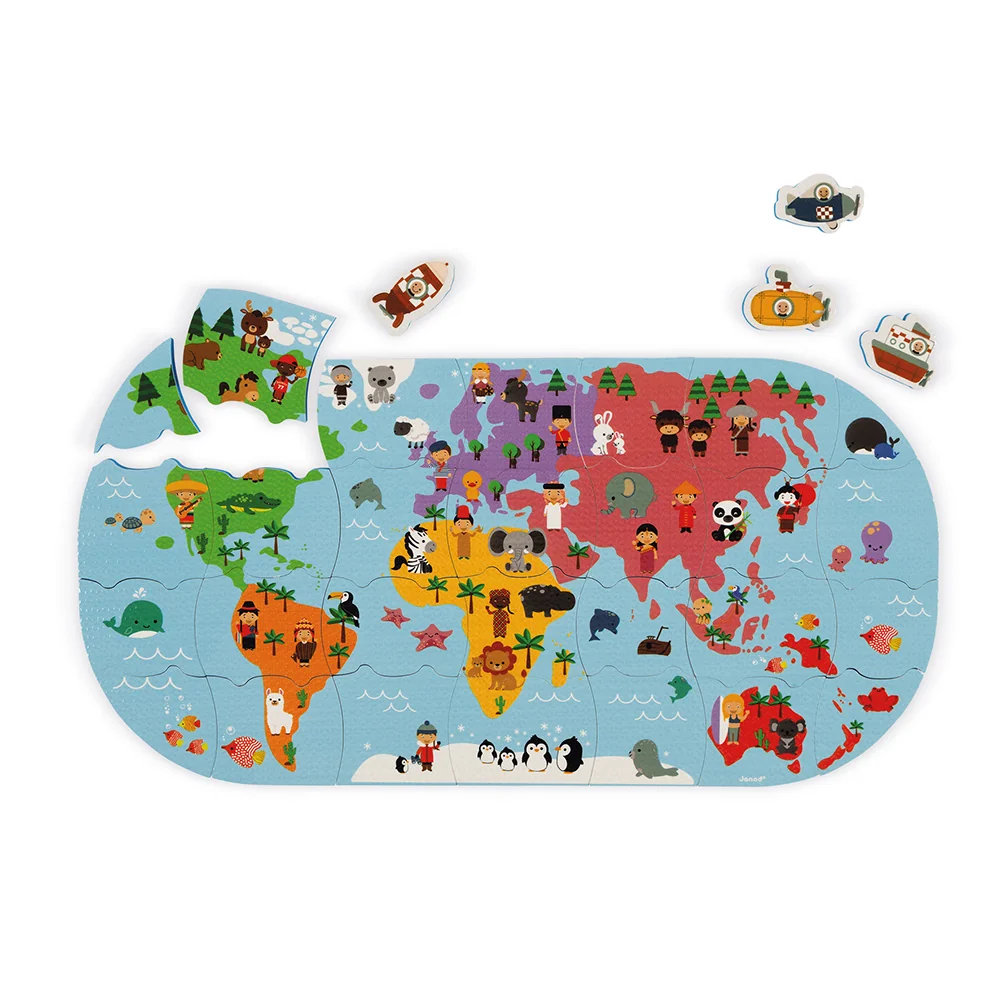 Hračka do vody puzzle Mapa sveta 28 ks – Obrázok 3