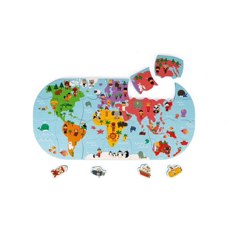 Hračka do vody puzzle Mapa sveta 28 ks – Obrázok 5