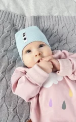 Fit novorodenecká čiapka - aqua – Obrázok 2