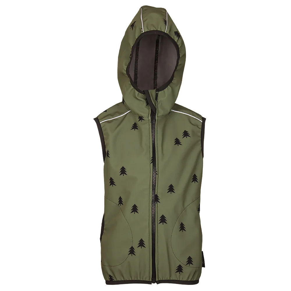 khaki-softshell-vesta-les Softshellová vesta - khaki les – Obrázok 1