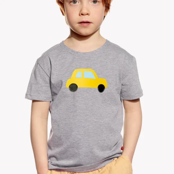 Pískacie tričko svetlosivé - auto