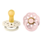 BIBS Boheme cumlíky z prírodného kaučuku 2ks - Ivory / Blossom – Obrázok 2