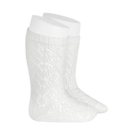 perle-geometric-openwork-knee-high-socks-cream