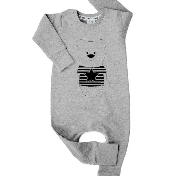 Overal s dlhým rukávom Teddy - sivý