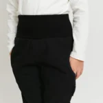 Softshellové nohavice s fleecom s vreckom 30/15 čierne – Obrázok 2