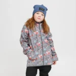 Softshellová bunda - sivé lesné zvieratká