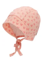 Čepiec z biobavlny - ružové srdiečka