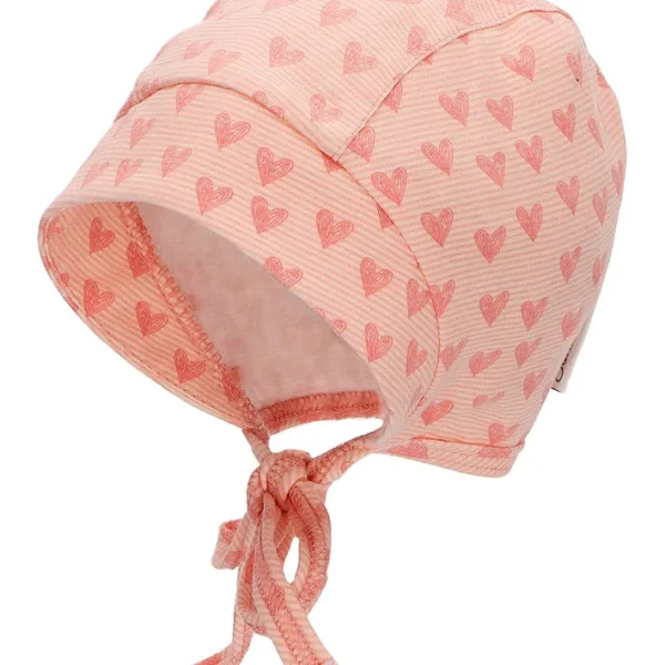 Čepiec z biobavlny - ružové srdiečka