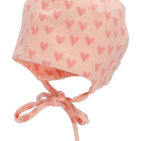 Novorodenecká čiapka z biobavlny - ružové srdiečka
