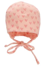 Novorodenecká čiapka z biobavlny - ružové srdiečka – Obrázok 2