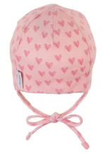 Novorodenecká čiapka z biobavlny - ružové srdiečka – Obrázok 3
