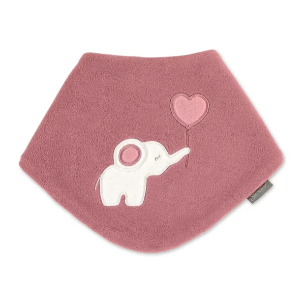 Fleecová zapínacia šatka so sloníkom - ružová