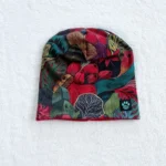 Kiwi dvojvrstvová čiapka - bordové kvety