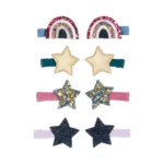Mini sponka/klip - Rainbow and star