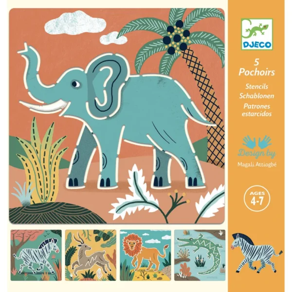 Kreslenie podľa šablóny - Africké zvieratá