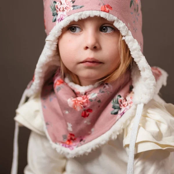 Zimný detský nákrčník - romantic flowers