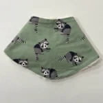 Zimný detský nákrčník - raccoon old green – Obrázok 2