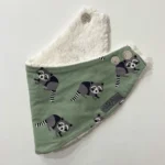 Zimný detský nákrčník - raccoon old green