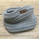 Zimný detský pletený nákrčník s fleecom - grey