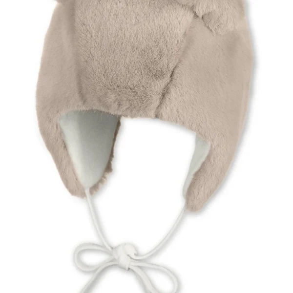 Inka čiapka z vegánskej umelej kožušiny - béžová