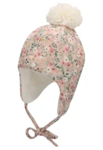 Inka čiapka s brmbolcom ružové kvety