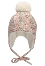 Inka čiapka s brmbolcom ružové kvety – Obrázok 5