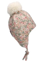 Inka čiapka s brmbolcom ružové kvety – Obrázok 2