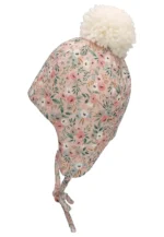 Inka čiapka s brmbolcom ružové kvety – Obrázok 3