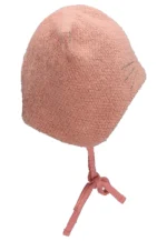 Čiapka s mačacou tvárou a klapkami na uši - ružová – Obrázok 2