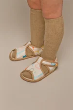 BAREpučky – Monica – široké nôžky – vysoké priehlavky – béžové písmená – Obrázok 4