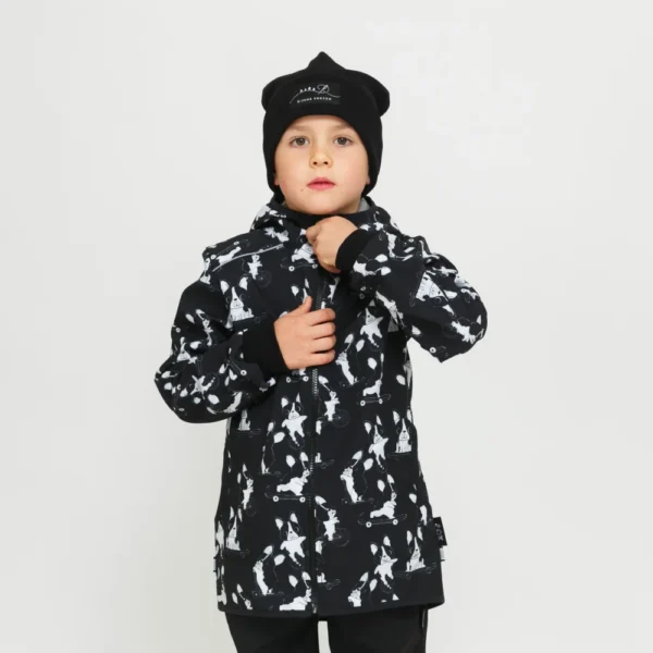 Softshellová bunda - čierne psíky v akcii