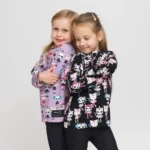 Bavlnené tričko s dlhým rukávom - fialové mačky v akcii – Obrázok 4