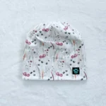 Kiwi dvojvrstvová čiapka kratšia - jemné kvetinky