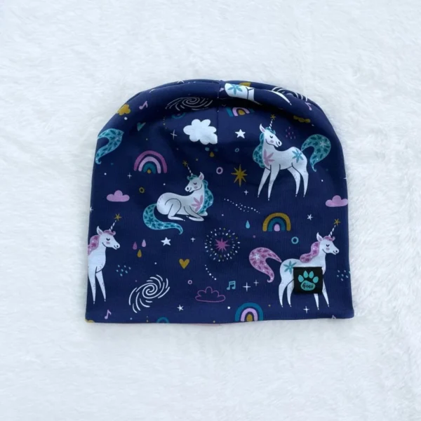 Kiwi dvojvrstvová čiapka kratšia - jednorožce