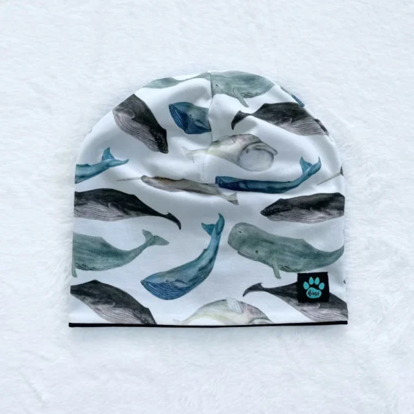 Kiwi dvojvrstvová čiapka kratšia - veľryby