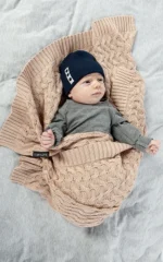 Fit novorodenecká čiapka - čierna – Obrázok 3