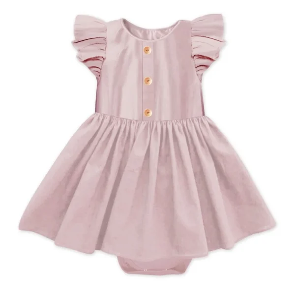 Body šaty LINEN KR - púdrové ružové