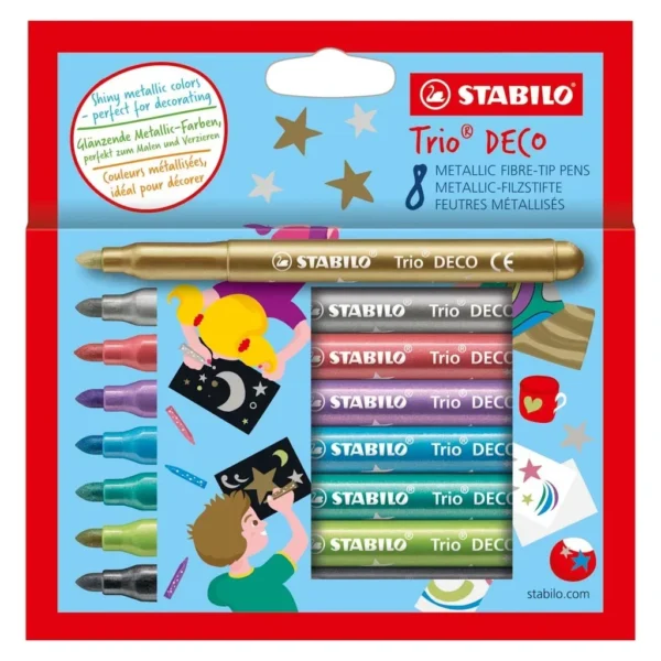 Fixky STABILO Trio Deco - súprava 8 ks